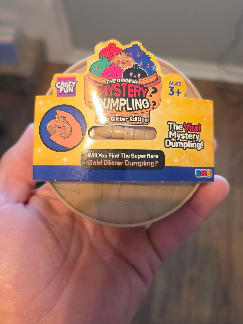 Crazy 8 The Original Mystery Dumpling Toy Yellow Blue Gold Glitter Collectible